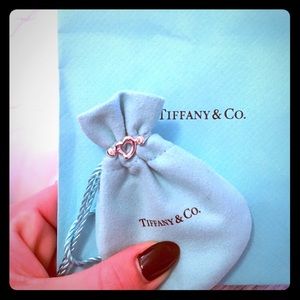 Tiffany Elsa Peretti Open Heart w Diamonds Ring
